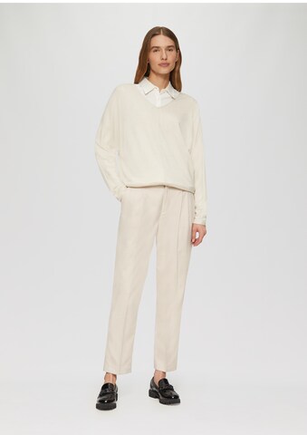 s.Oliver Loosefit Bandplooibroek in Beige