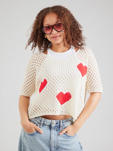 Hailys Trui 'Ke44ra' in Beige: voorkant