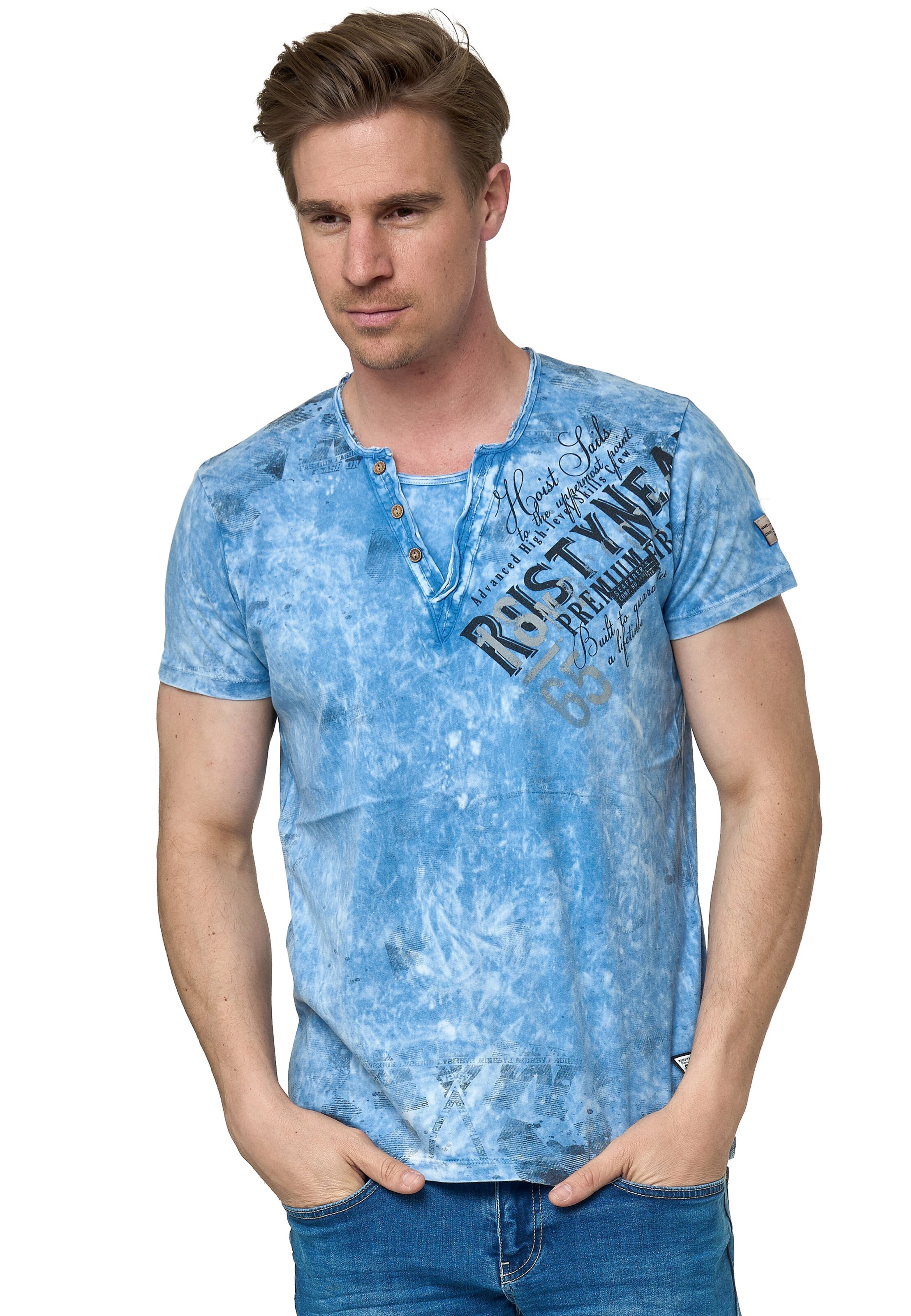 Rusty Neal T-Shirt in Blau: Vorderseite