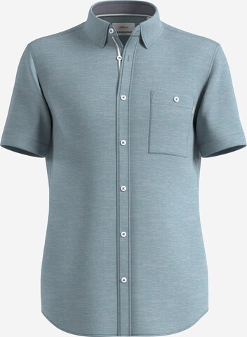 s.Oliver - Slim Fit Camisa em azul: frente