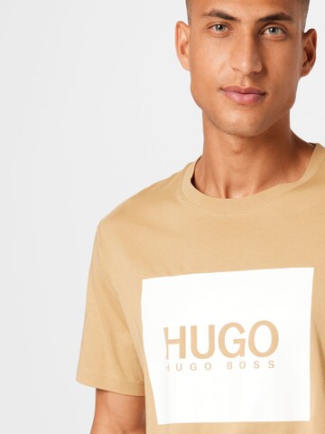 HUGO T-Shirt 'Dolive' in Beige