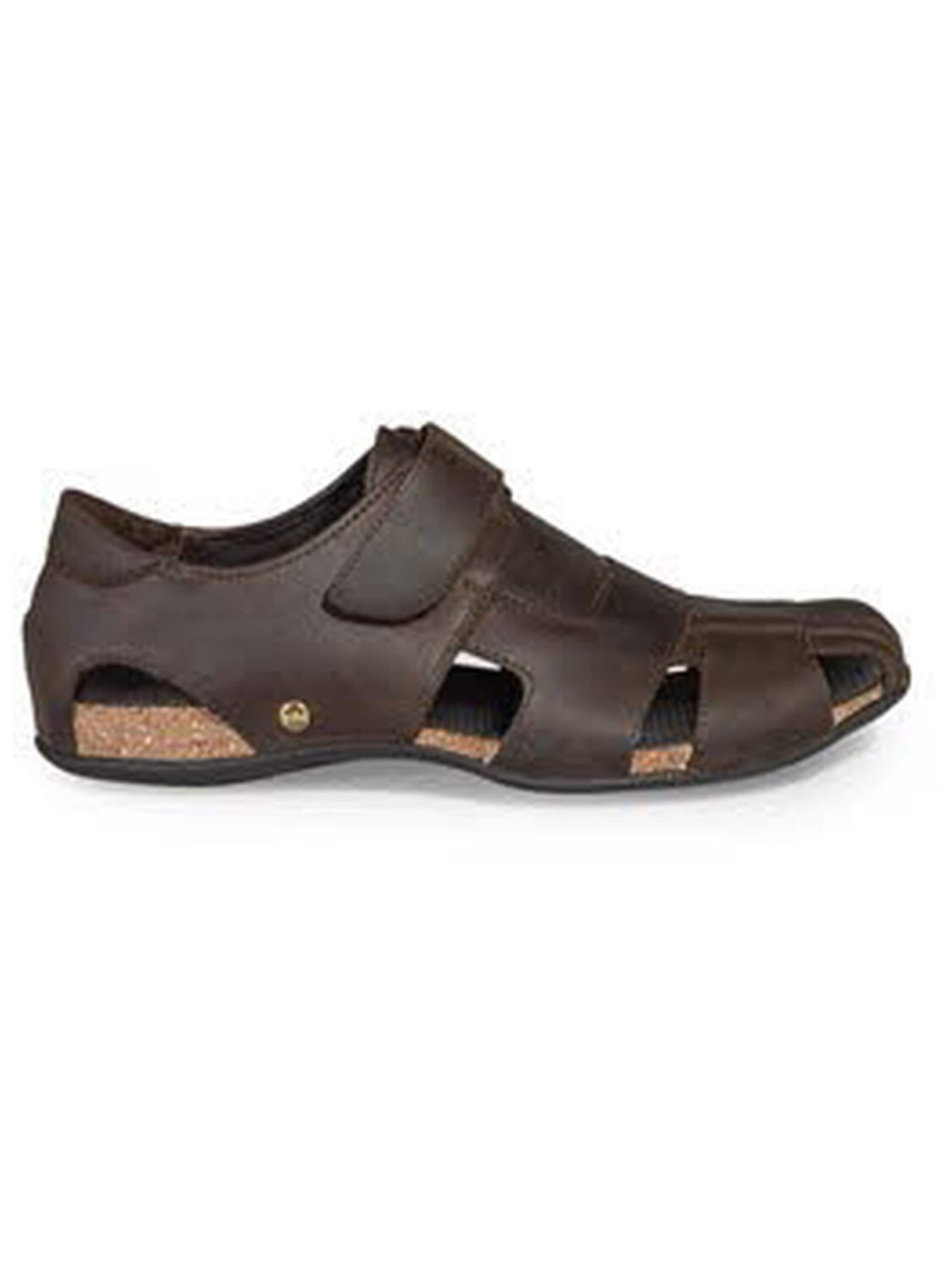 PANAMA JACK Sandals 'Sandale Herren Fletcher Basics C1 Napa grass marron Echtleder in braun' in Brown: front