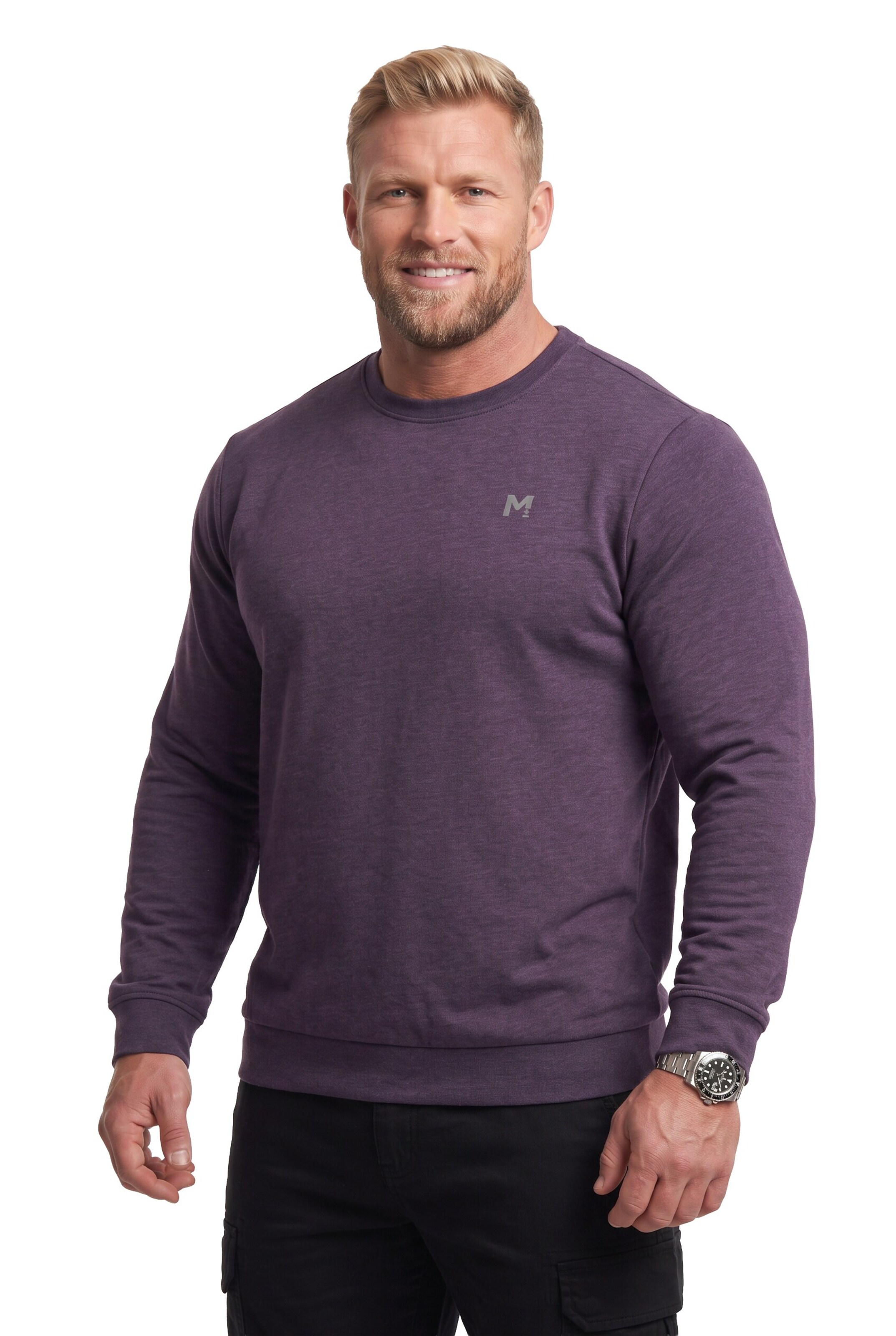 Men Plus Shirt in Purple: front