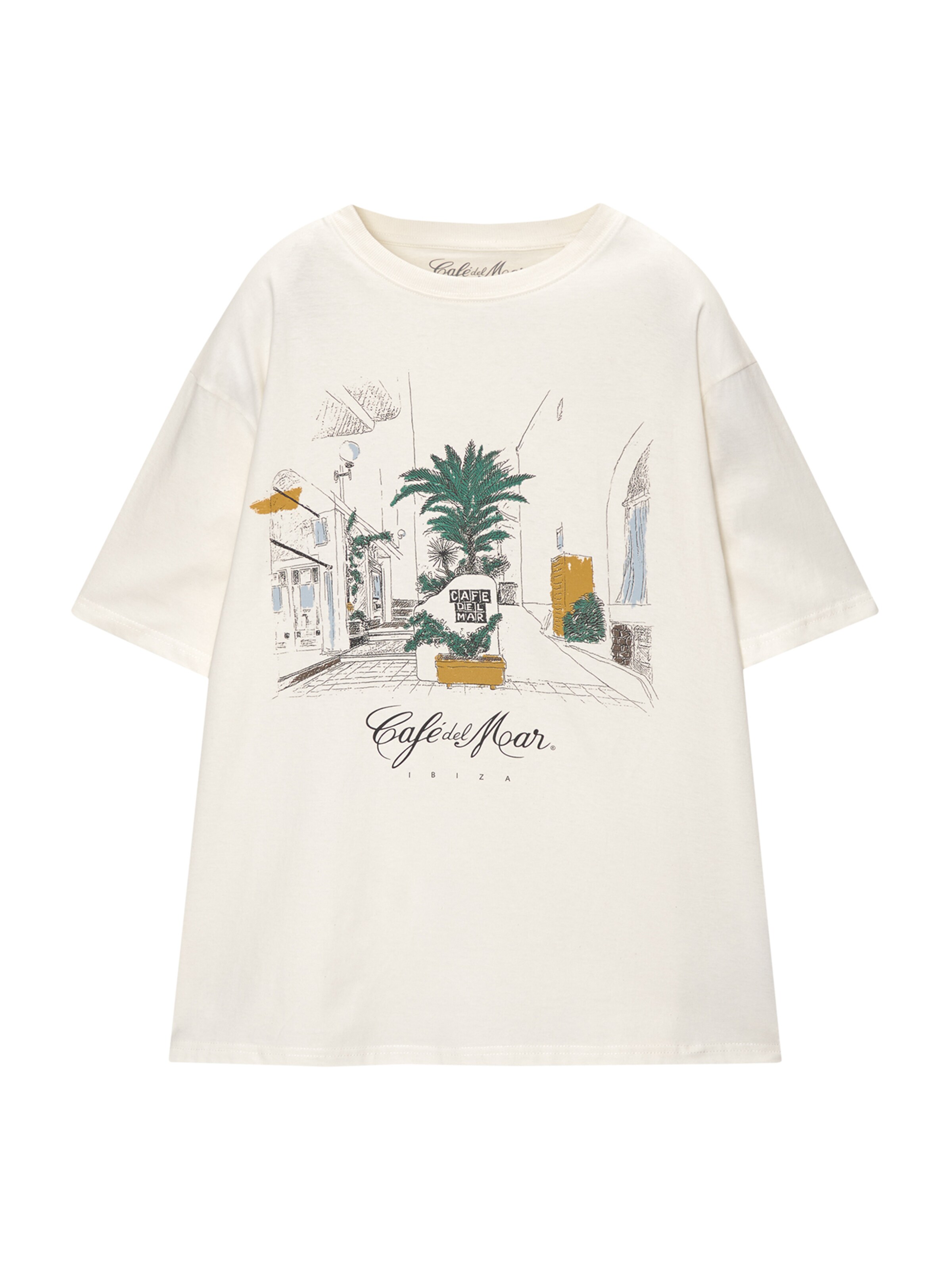 Pull&Bear T-Shirt in Beige: Vorderseite