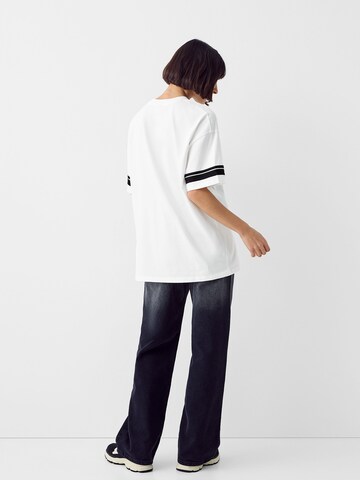 Bershka Oversize tričko - biela