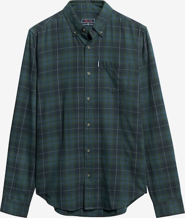 Superdry Regular fit Button Up Shirt in Green: front