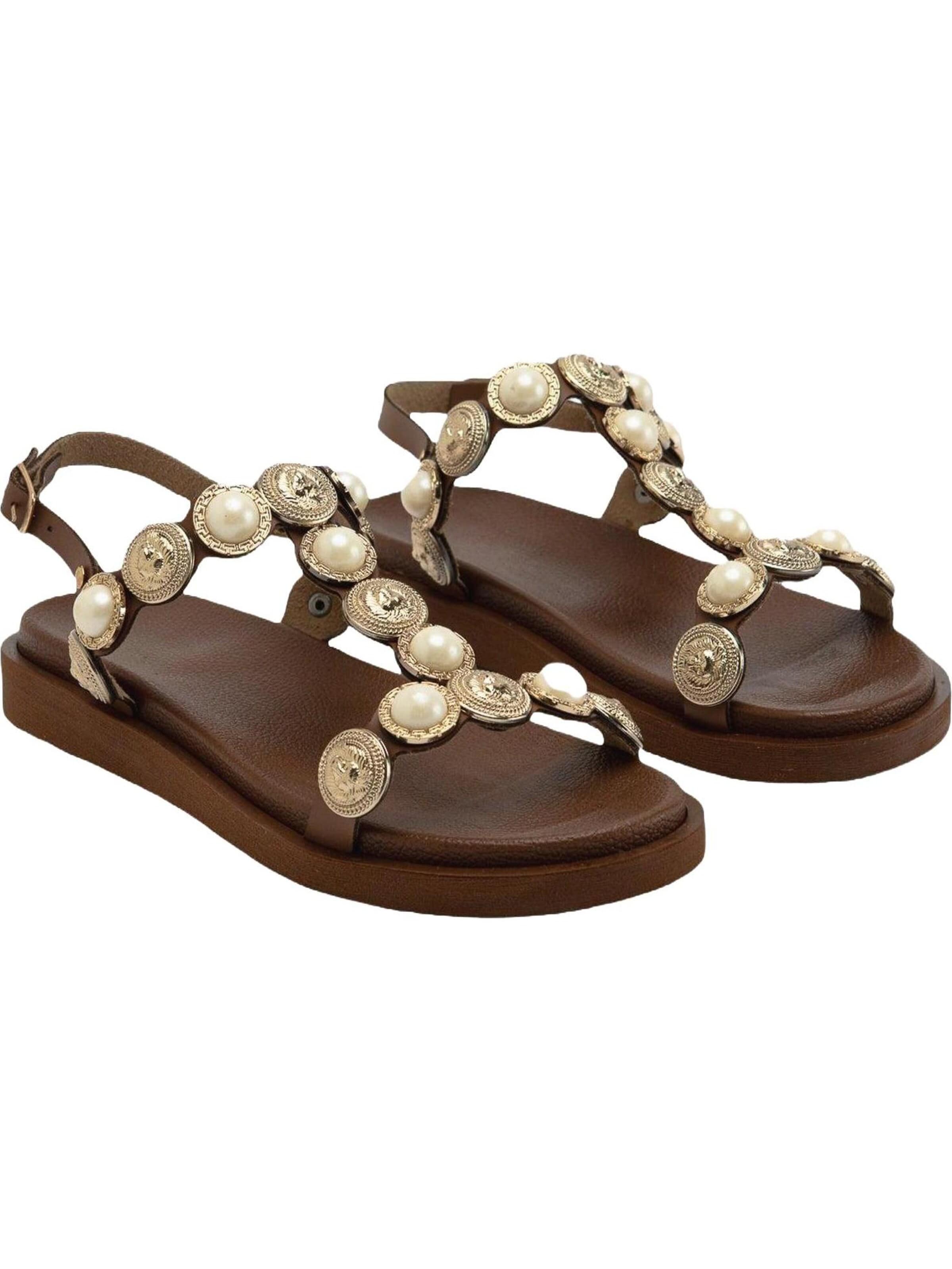 Sandalo 'Bertha' di Limoya in marrone