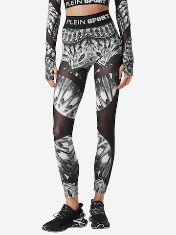 Plein Sport - Skinny Pantalón deportivo en negro: frente