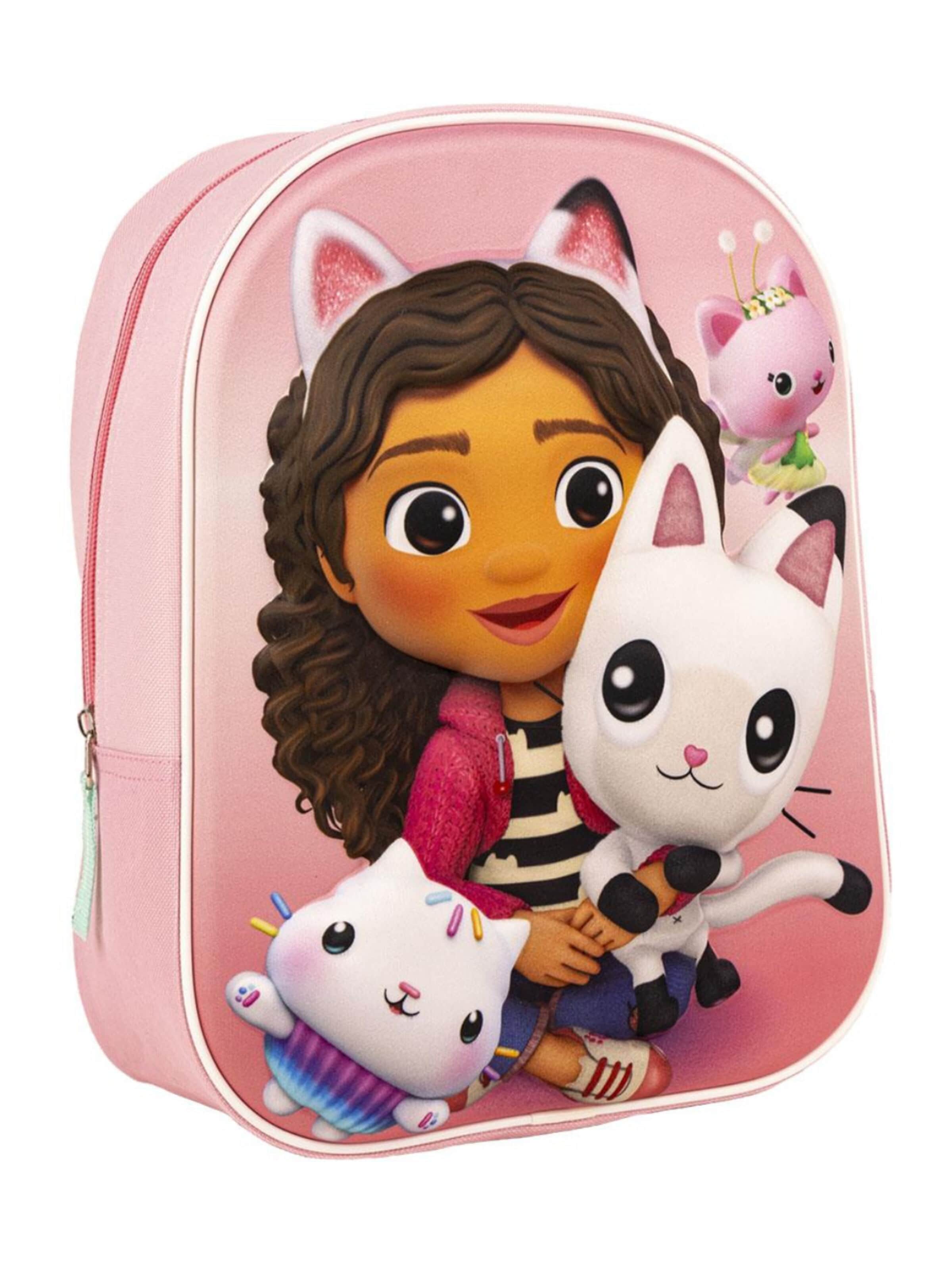 Gabby's Dollhouse Backpack 'Gabby's Dollhouse Backpack Kids – Pink 3D School Bag with Cats – Girls' in Pink: front