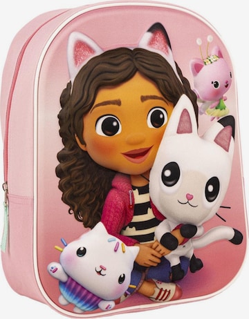 Gabby's Dollhouse Rugzak 'Gabby's Dollhouse Backpack Kids – Pink 3D School Bag with Cats – Girls' in Roze: voorkant
