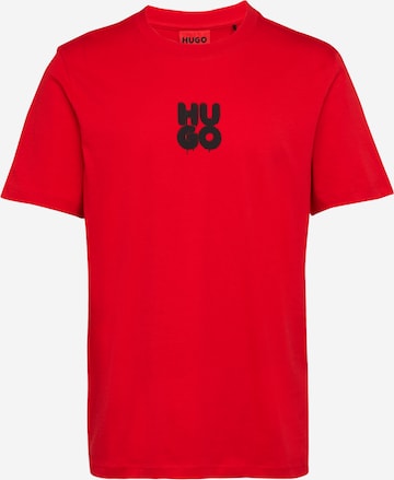 HUGO Тениска 'Decali' в червено: отпред