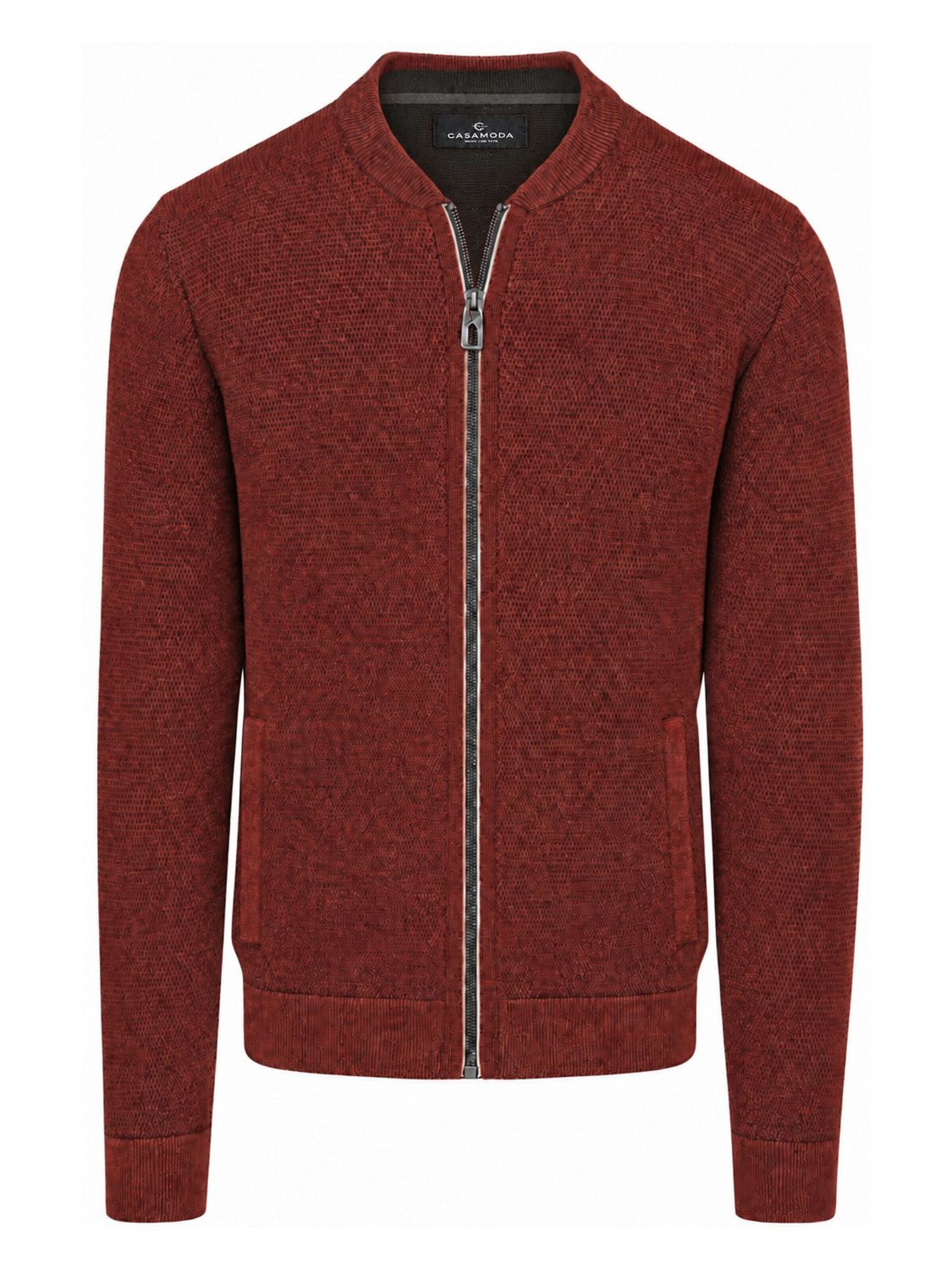 CASA MODA Knit Cardigan in Red: front