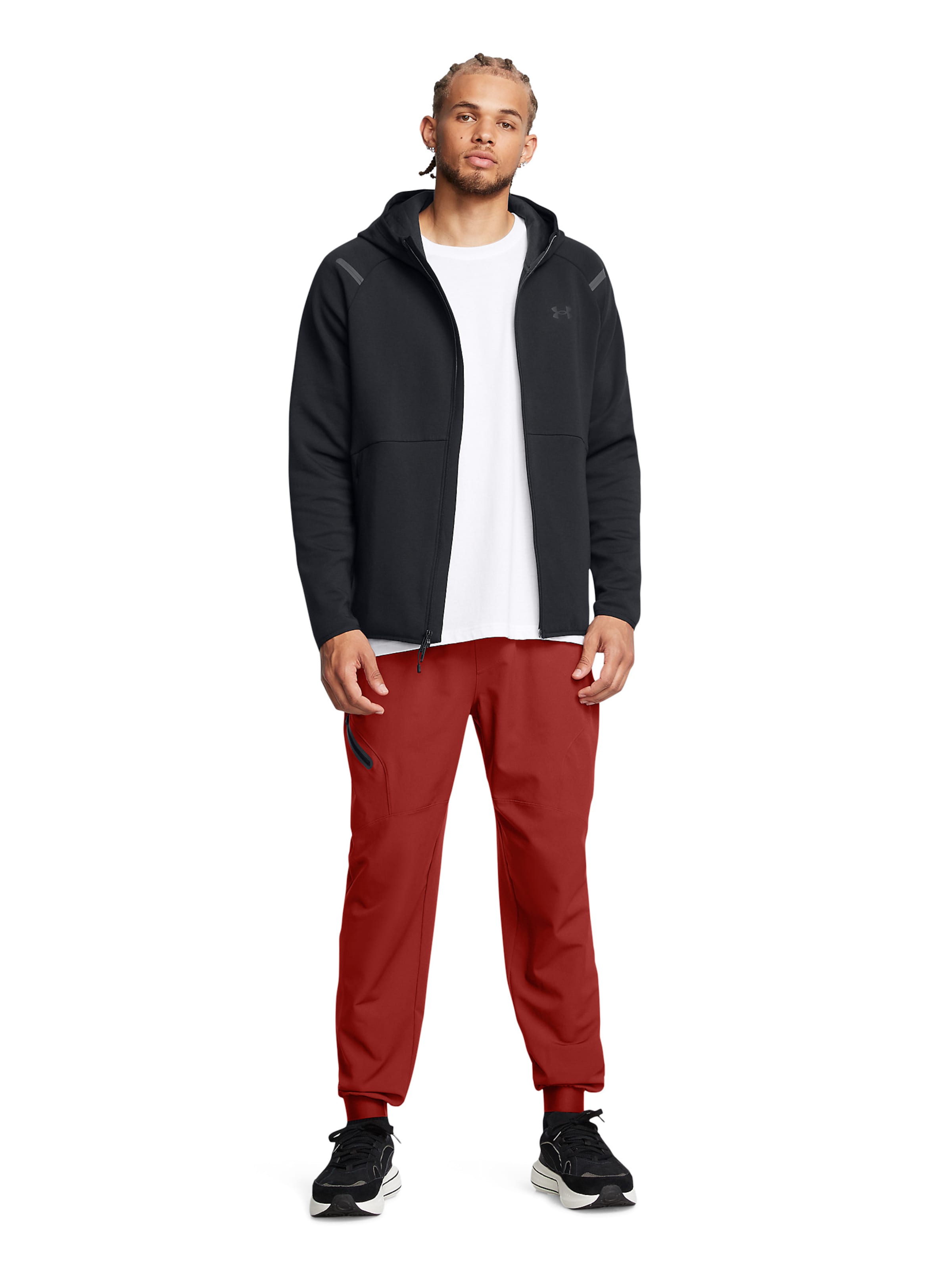 UNDER ARMOUR Sports sweat jacket 'Unstoppable' in Black: front