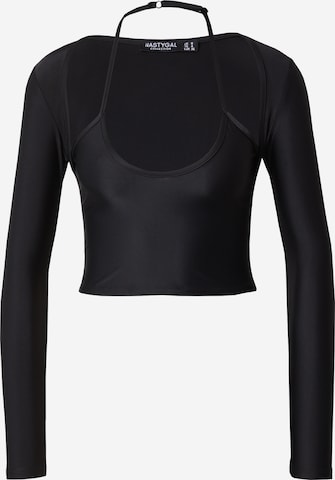 Nasty Gal Shirt in Black: front