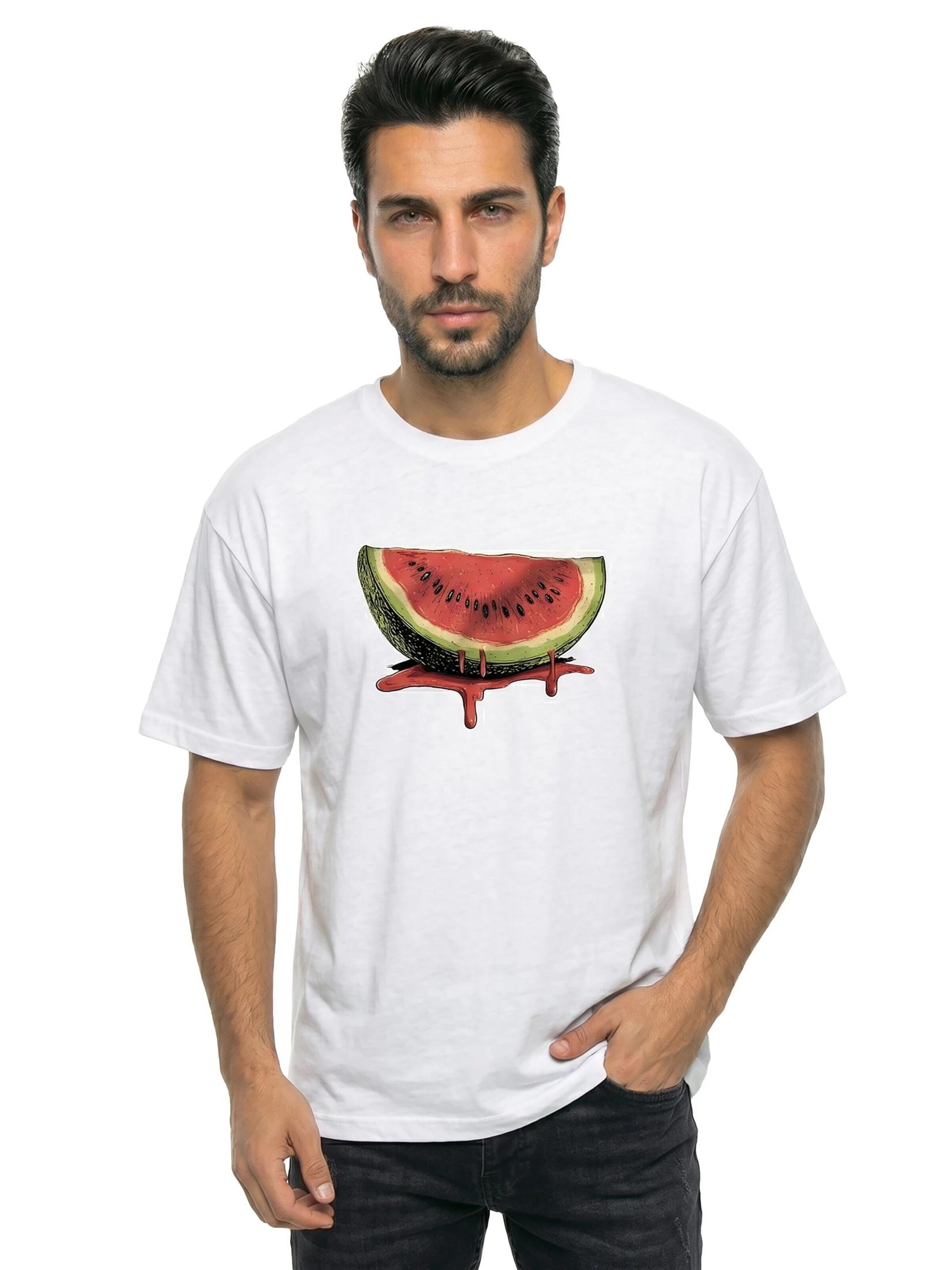 MAKAYA Shirt 'Watermelon' in White