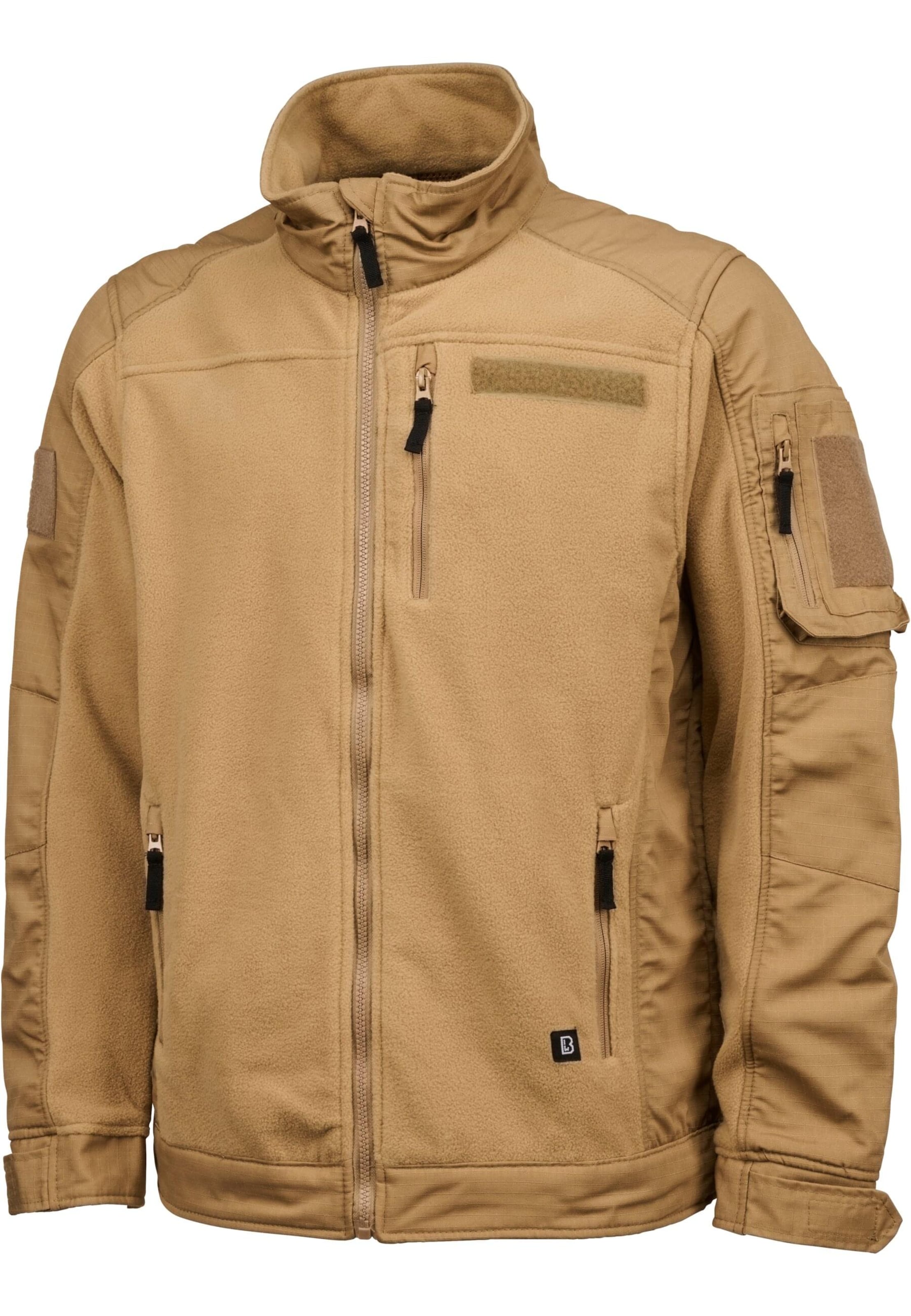 Brandit Fleece jacket in Brown: front