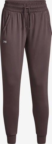 UNDER ARMOUR Tapered Workout Pants in Brown: front