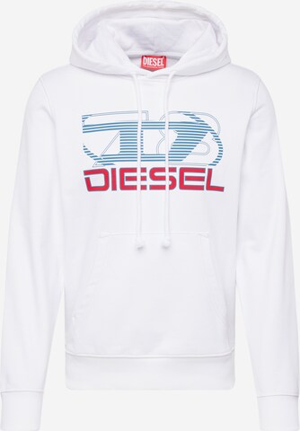 DIESEL Sweatshirt 'GINN' in White: front