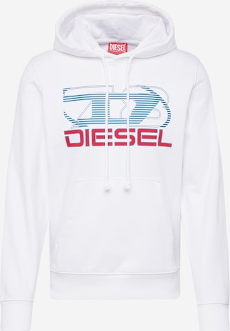 DIESEL Sweatshirt 'GINN' in Wit: voorkant