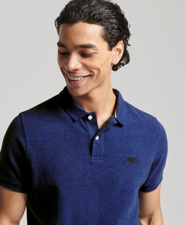 Superdry Superdry Klassisches Pikee-Polohemd aus Bio-Baumwolle in Blau: Vorderseite