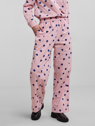PIECES - Pierna ancha Pantalón en rosa: frente