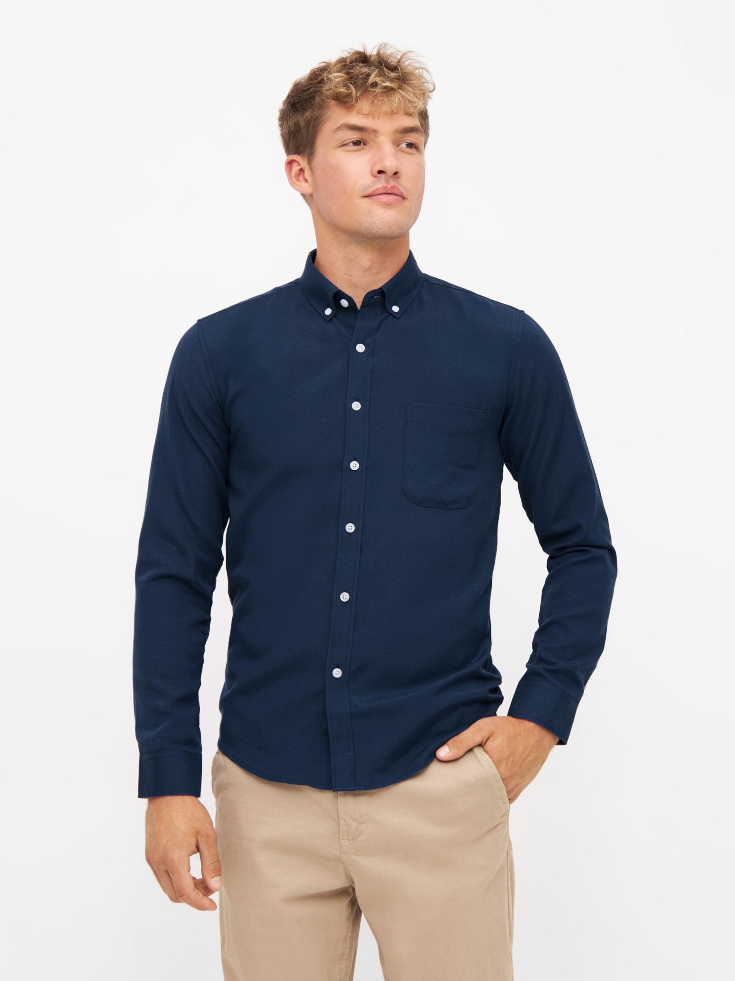 TOOche Slim fit Button Up Shirt 'Ocean Herrenhemd' in Blue: front