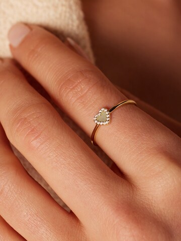 Lucardi Ring 'Gemstone' in Goud: voorkant