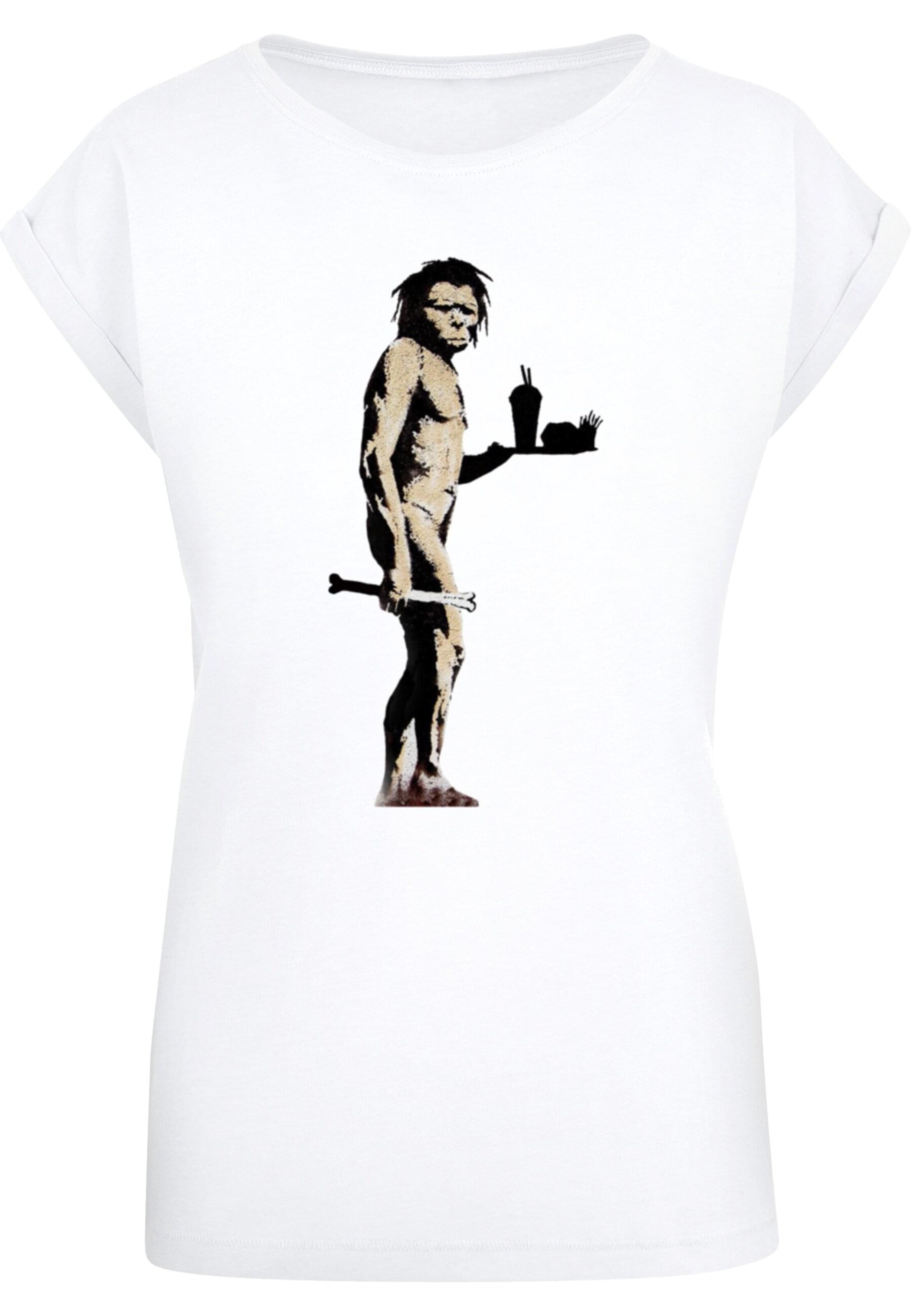 Merchcode Shirt 'Brandalised - Fast Food Apeman' in Wit: voorkant