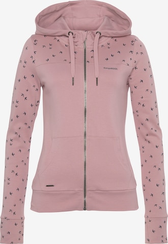 KangaROOS Zip-Up Hoodie in Pink: front