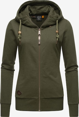 Ragwear Zip-Up Hoodie 'Paya' in Green: front