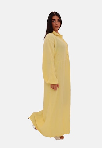 Abito camicia di Elara in giallo