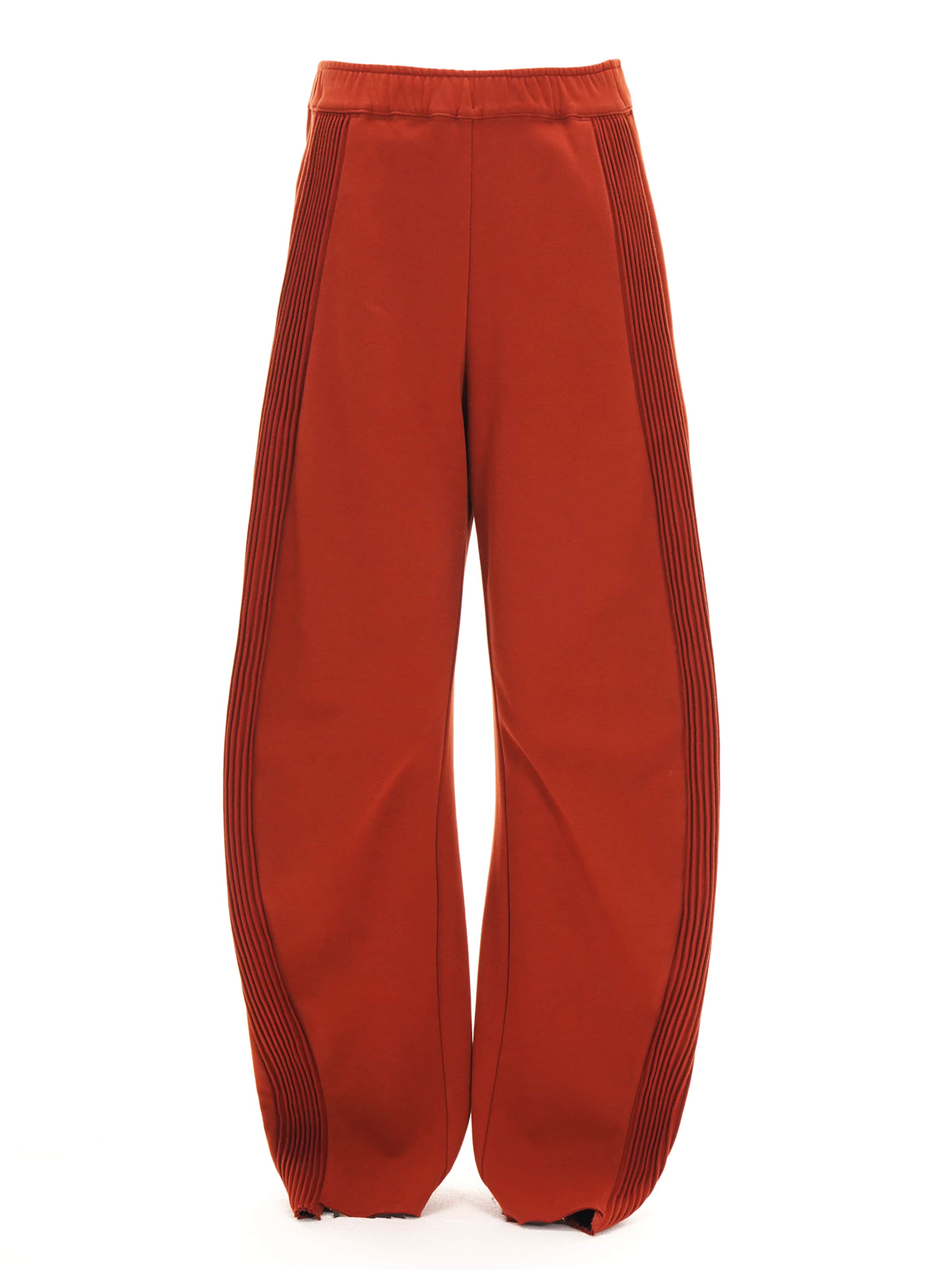 yoligex Loose fit Trousers 'YOLIGEX Lockere Jogpants Orange-Rot mit gerafften Seitenpaneelen' in Orange: front