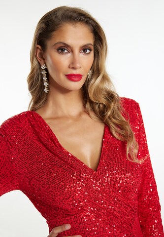 faina Evening Dress in Red