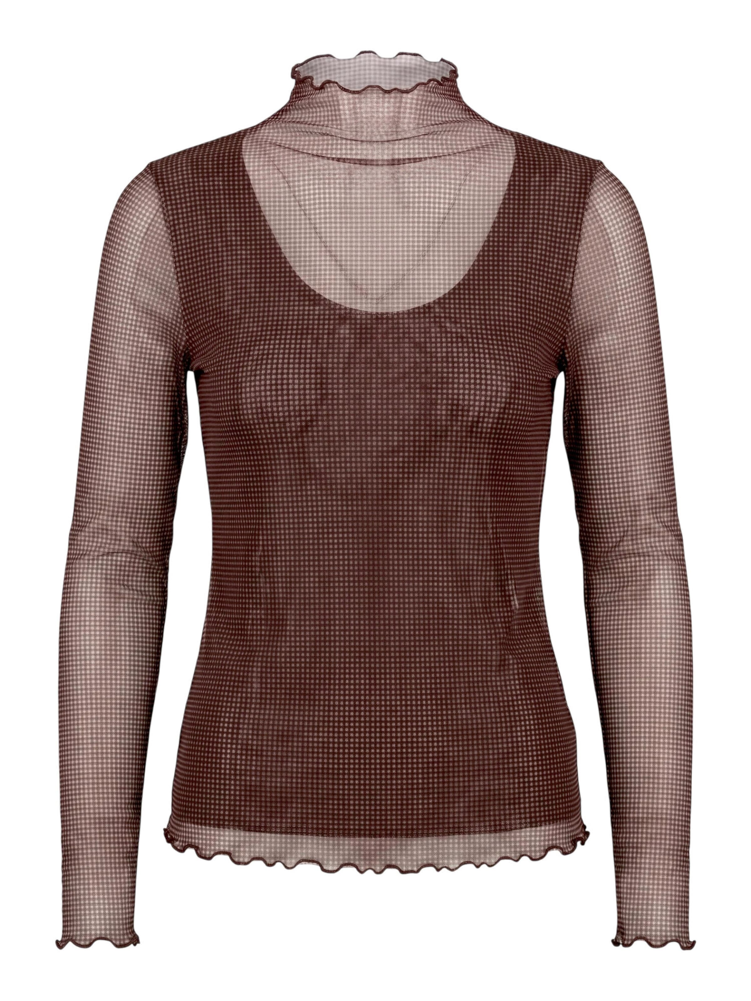 zero Langarm-Shirt mit Muster in Beige: Vorderseite