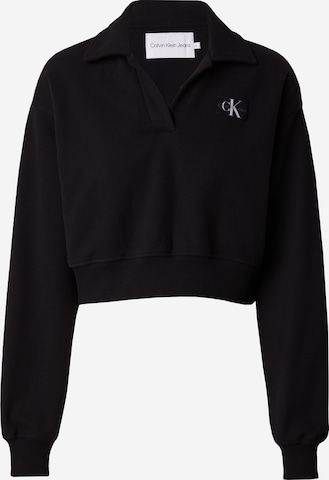 Sweat-shirt Calvin Klein Jeans en noir : devant