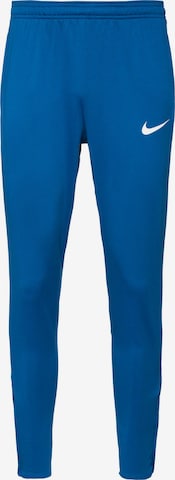 NIKE Slim fit Workout Pants in Blue: front