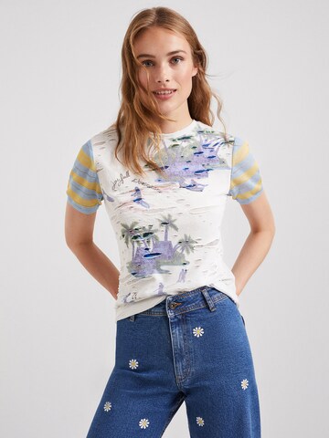 Desigual T-Shirt 'Hawai' in Weiß: Vorderseite