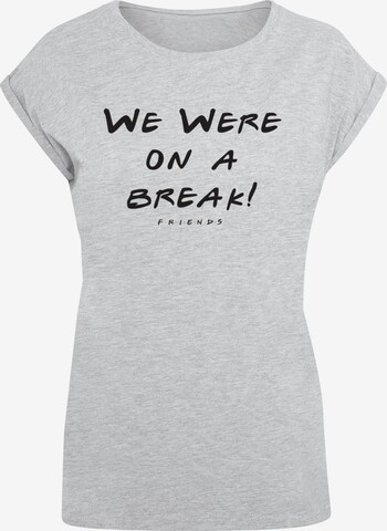 ABSOLUTE CULT Shirt 'Friends - We Were On A Break' in Grijs: voorkant