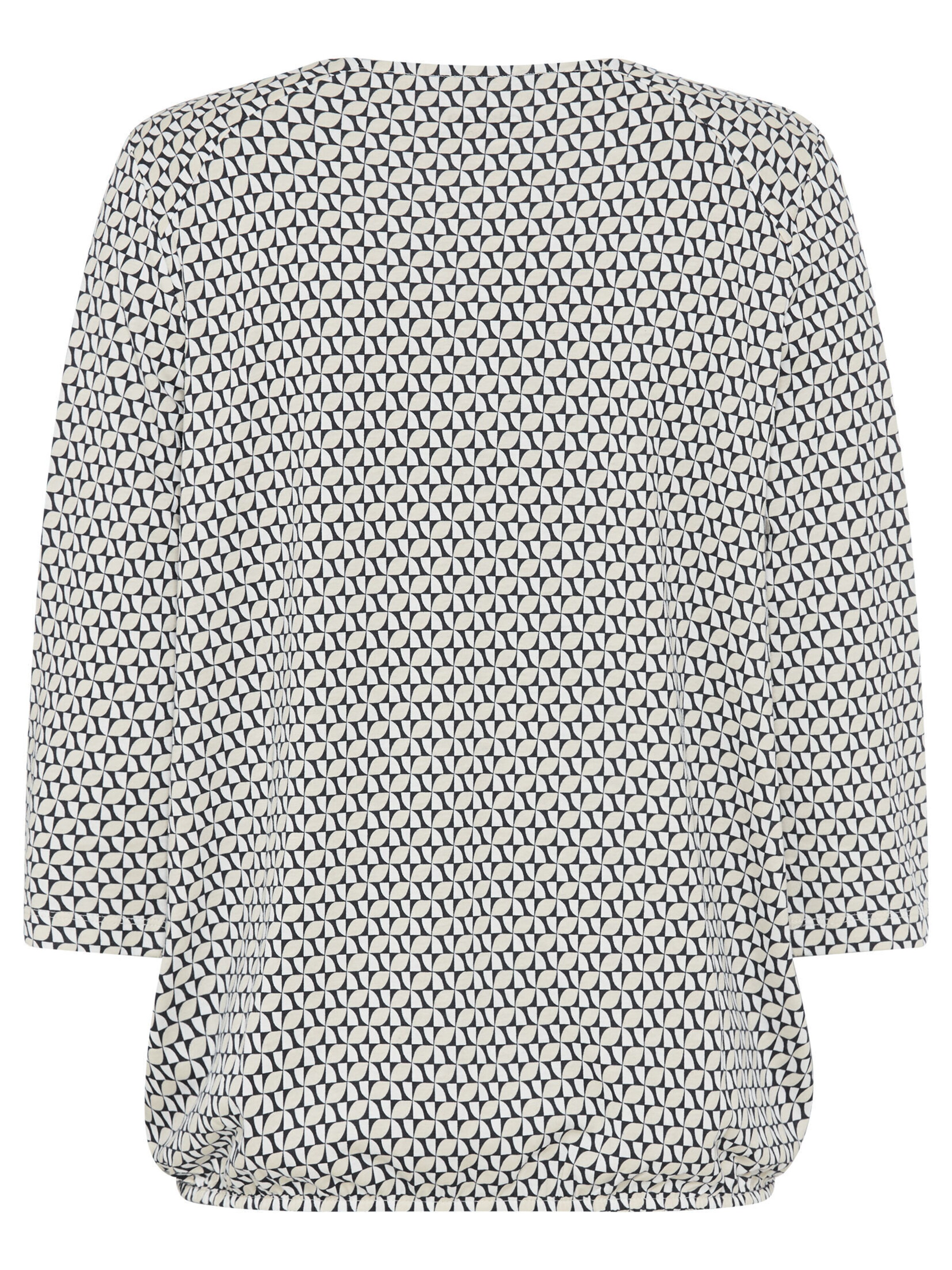 Olsen Shirt mit grafischen Allover-Print in Beige