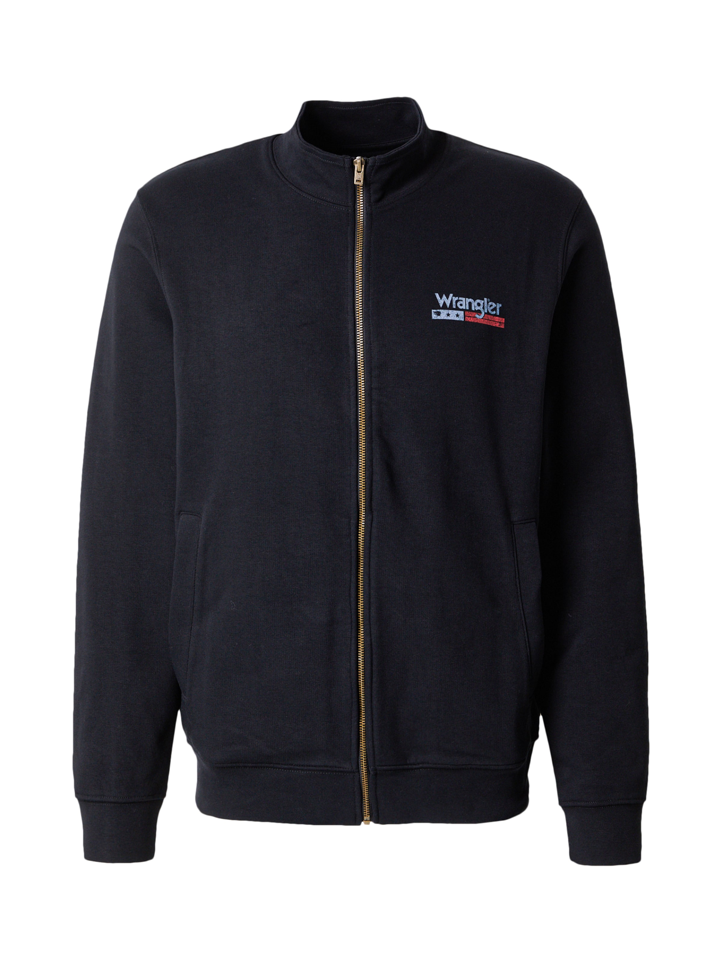 melns WRANGLER Sportiska jaka 'FUNNEL': no priekšpuses