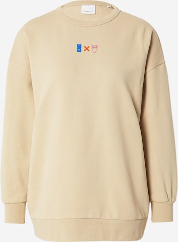 KnowledgeCotton Apparel Sweatshirt 'WATERAID' i beige: framsida