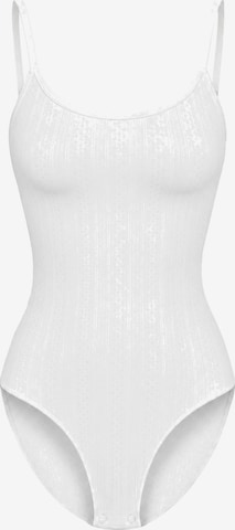 cfab - Body moldeador 'Jacquard Shapewear mit Slip' en blanco: frente