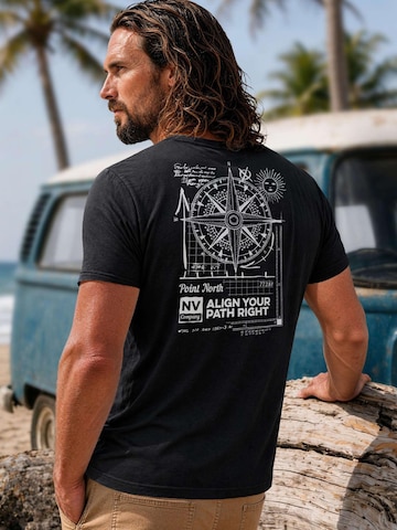 Neverless Shirt 'Compass' in Black