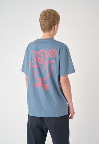 Cleptomanicx - Camisa 'Sketch Gull' em azul: frente