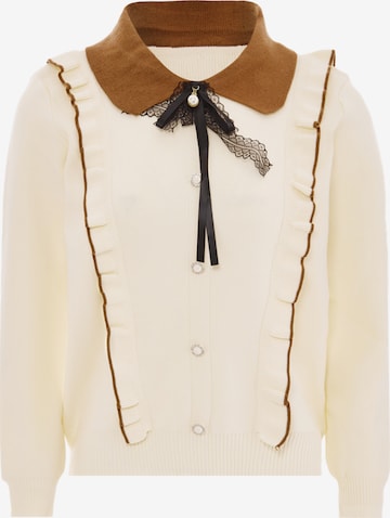 Cardigan nascita en beige : devant