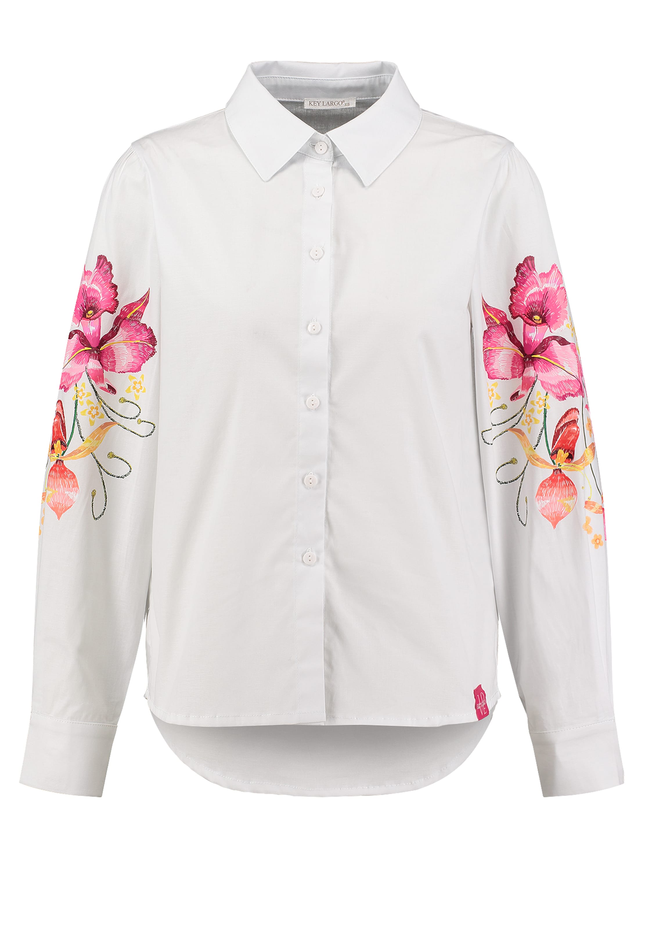 Key Largo Bluse ' TEXAS ' i lyserød / hvid, Produktvisning