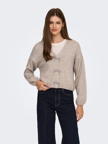 ONLY Gebreid vest 'DONNA ' in Beige: voorkant