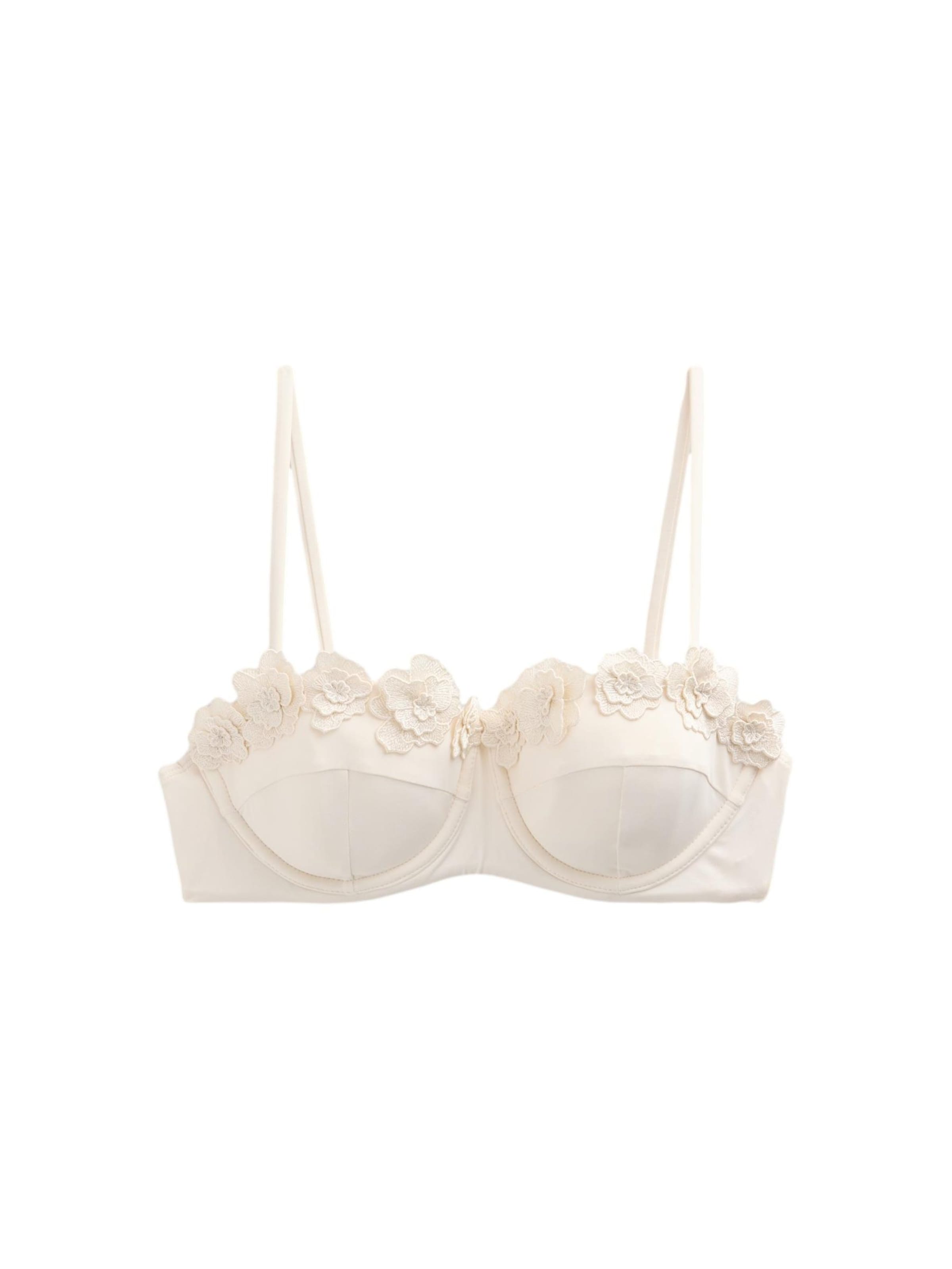 Mint Velvet - Balconet Top de bikini en beige: frente
