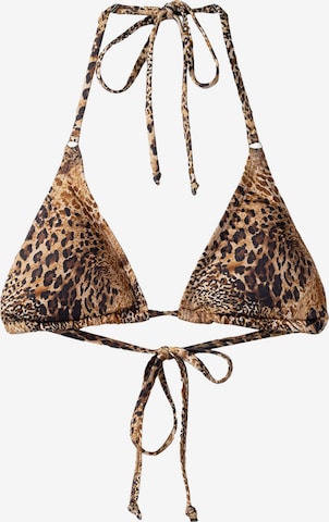 Bershka Triangle Bikini top in Brown: front