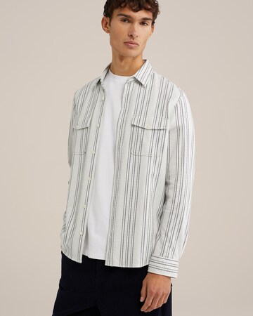 WE Fashion Regular fit Button Up Shirt in Grey: front